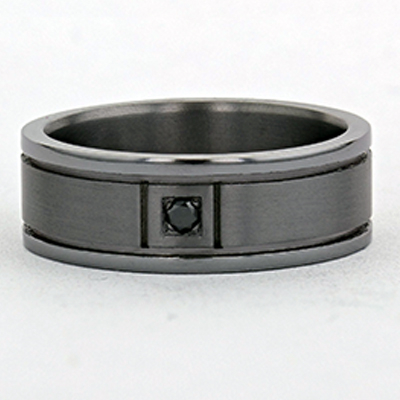 Leonardo Collection Tantalum & Diamond Alternative Band