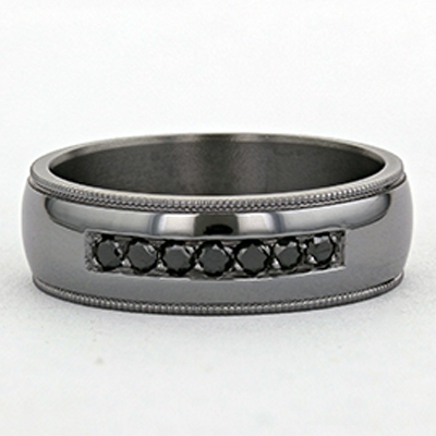 Leonardo Collection Tantalum & Diamond Alternative Band