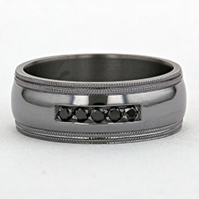 Leonardo Collection Tantalum & Diamond Alternative Band