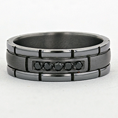 Leonardo Collection Tantalum & Diamond Alternative Band