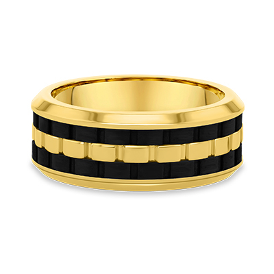 Leonardo Collection Carbon Fibre & Gold Alternative Band