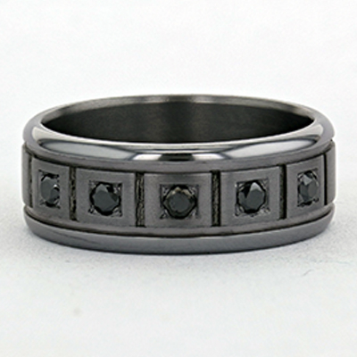 Leonardo Collection Tantalum & Diamond Alternative Band