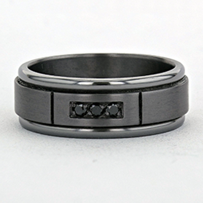 Leonardo Collection Tantalum & Diamond Alternative Band