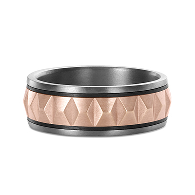 Leonardo Collection Tantalum & Gold & Carbon Fibre Alternative Band