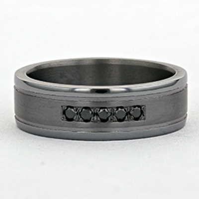 Leonardo Collection Tantalum & Diamond Alternative Band