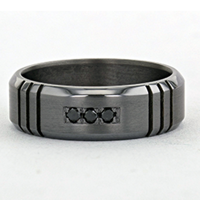Leonardo Collection Tantalum & Diamond Alternative Band