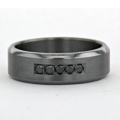 Leonardo Collection Tantalum & Diamond Alternative Band