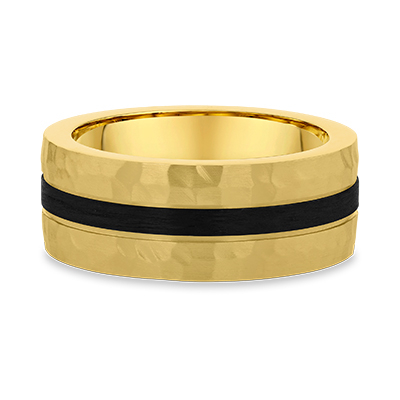 Leonardo Collection Carbon Fibre & Gold Alternative Band