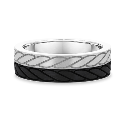 Leonardo Collection Carbon Fibre & Gold Alternative Band