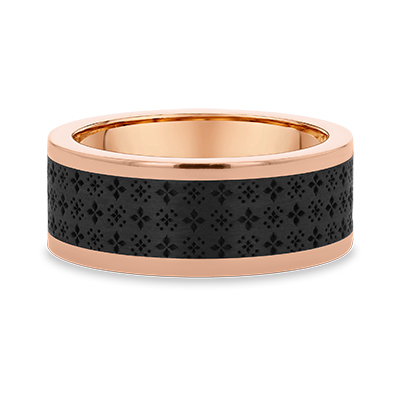 Leonardo Collection Carbon Fibre & Gold Alternative Band