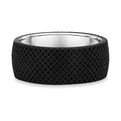 Leonardo Collection Carbon Fibre & Gold Alternative Band