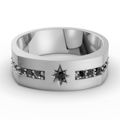 Leonardo Collection Tantalum & Diamond Alternative Band