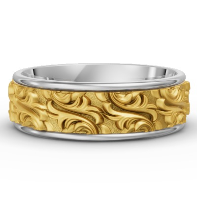 Leonardo Collection Carved & Engraved Wedding Ring